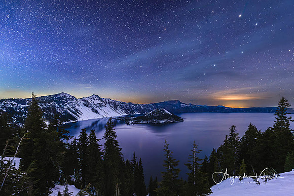Crater Lake Under The Stars, Oregon